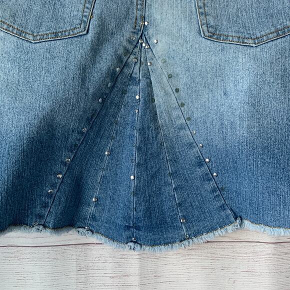Route 66 Original Clothing Co Girls Denim Jean Skirt Studded Panel Back Size 8 - Picture 9 of 15